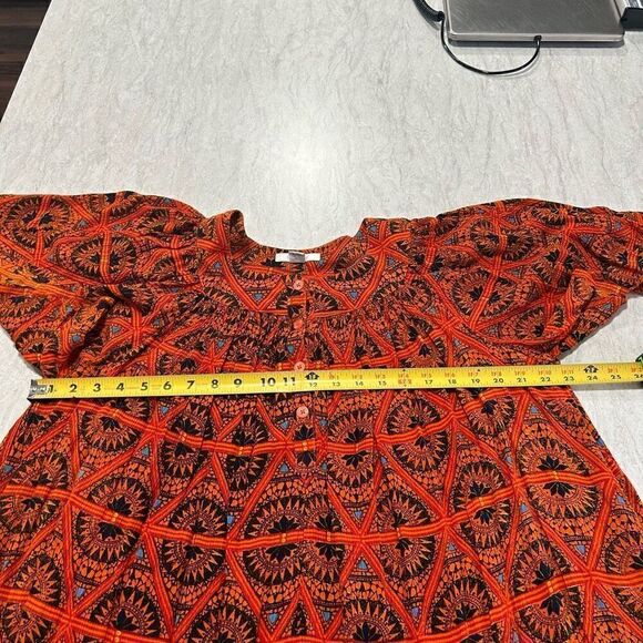 Go Softly Patio Multicolor Safari Giraffe Pleated Orange Dress Size L - Picture 11 of 14